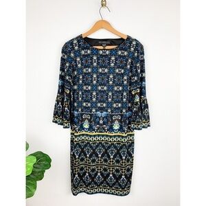 Maggy London Women’s Bell Sleeve Floral Sheath Dress Sz 4